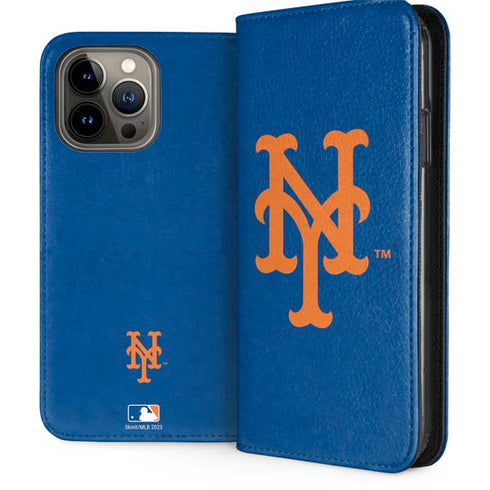 MLB New York Mets - Solid Distressed iPhone 15 Pro Max Folio Case