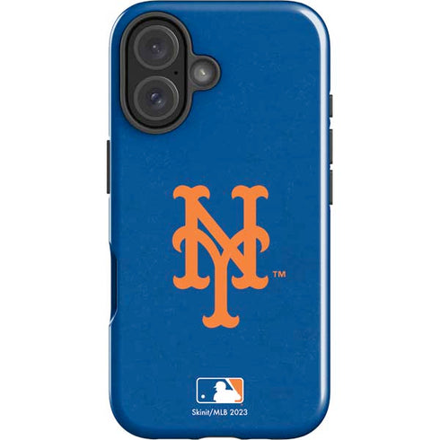 MLB New York Mets - Solid Distressed iPhone 16 Plus Impact Case
