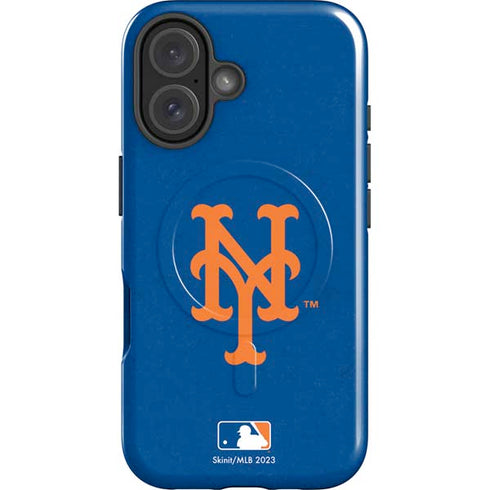MLB New York Mets - Solid Distressed iPhone 16 Plus Magsafe Impact Case