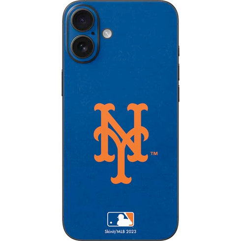 MLB New York Mets - Solid Distressed iPhone 16 Plus Skin