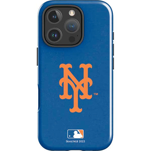 MLB New York Mets - Solid Distressed iPhone 16 Pro Impact Case