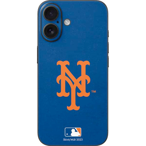 MLB New York Mets - Solid Distressed iPhone 16 Skin