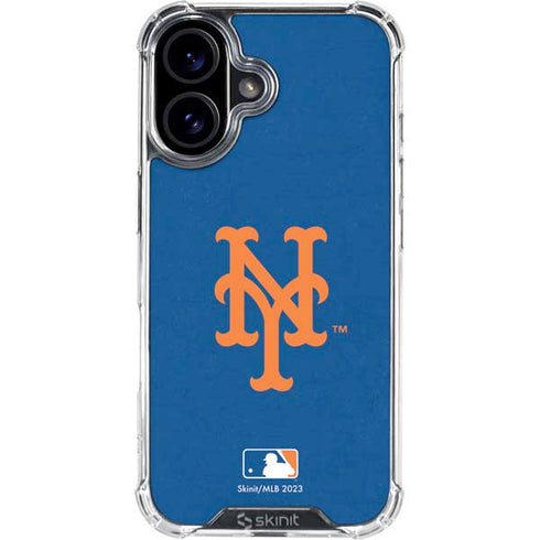 MLB New York Mets - Solid Distressed iPhone 17 Clear Case