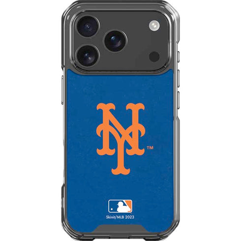 MLB New York Mets - Solid Distressed iPhone 18 Pro Clear Case