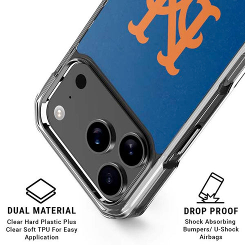 MLB New York Mets - Solid Distressed iPhone 18 Pro Clear Case