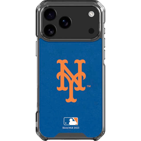 MLB New York Mets - Solid Distressed iPhone 18 Pro Max Clear Case