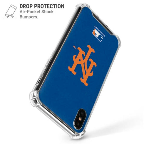 MLB New York Mets - Solid Distressed iPhone X/XS Clear Case
