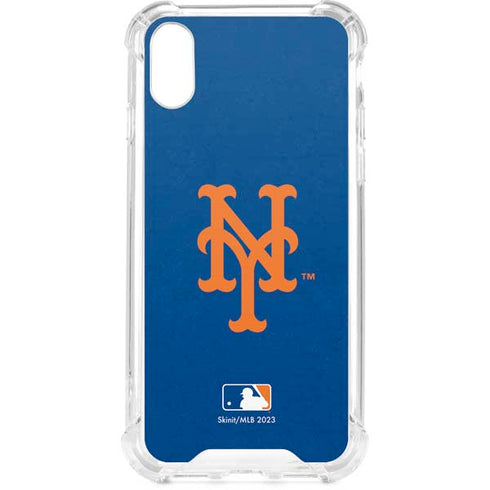 MLB New York Mets - Solid Distressed iPhone XS Clear Case