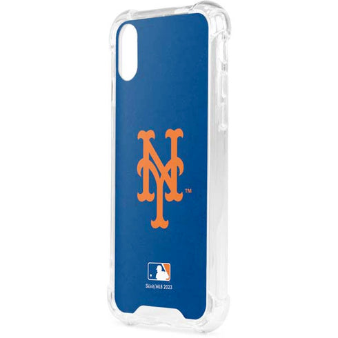 MLB New York Mets - Solid Distressed iPhone XS Clear Case