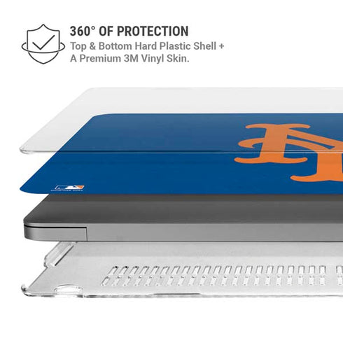 MLB New York Mets - Solid Distressed MacBook Pro 14in (2021-24) Case plus Skin