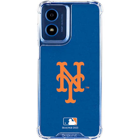 MLB New York Mets - Solid Distressed Moto G 5G (2024) Clear Case