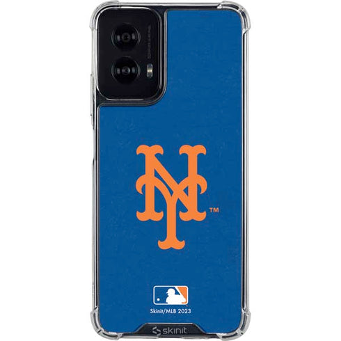 MLB New York Mets - Solid Distressed Moto G Power 5G (2024) Clear Case