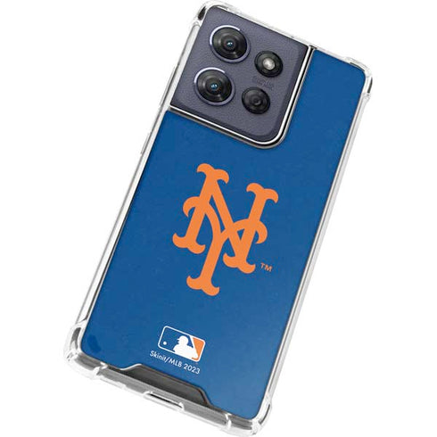 MLB New York Mets - Solid Distressed Moto G Power 5G (2025) Clear Case