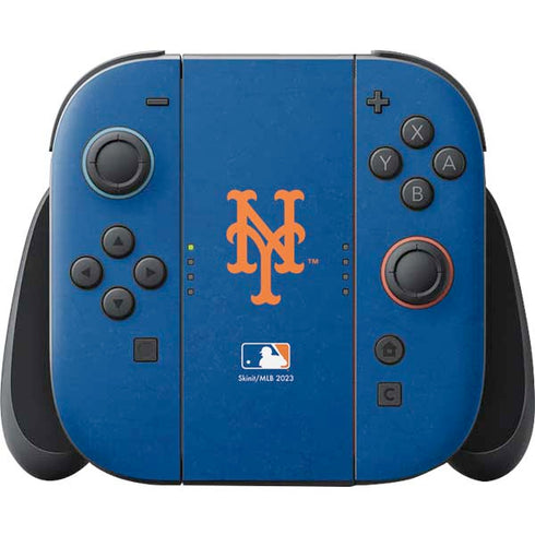 MLB New York Mets - Solid Distressed Nintendo Switch 2 (2025) Joy-Con Controller Skin