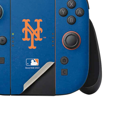 MLB New York Mets - Solid Distressed Nintendo Switch 2 (2025) Joy-Con Controller Skin