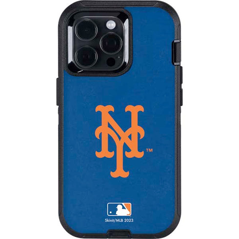 MLB New York Mets - Solid Distressed Otterbox Defender iPhone Skin