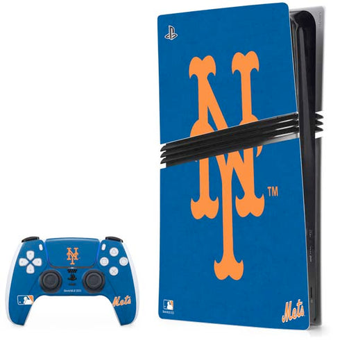 MLB New York Mets - Solid Distressed PS5 Pro Bundle Skin