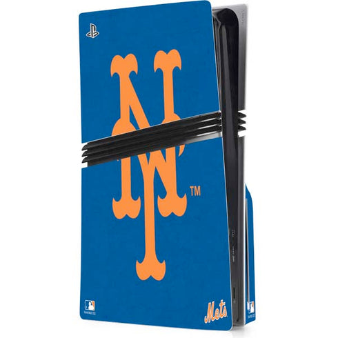 MLB New York Mets - Solid Distressed PS5 Pro Disk Console Skin
