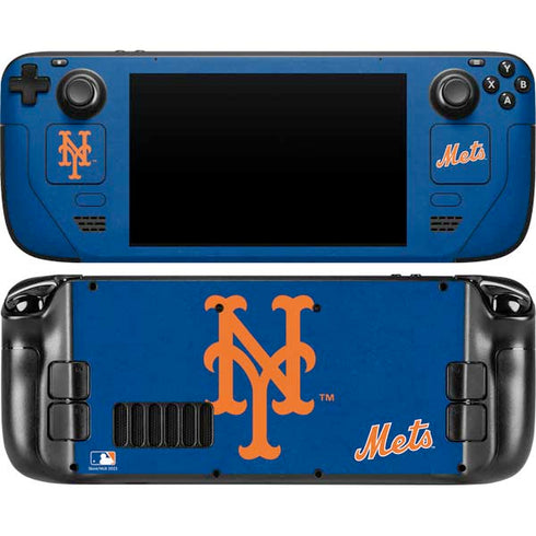 MLB New York Mets - Solid Distressed Steam Deck Handheld Gaming Computer Skin