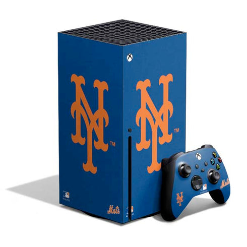 MLB New York Mets - Solid Distressed Xbox Series X Bundle Skin