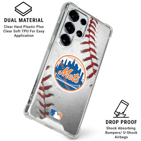 MLB New York Mets Game Ball Galaxy S25 Ultra Clear Case
