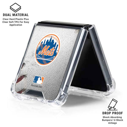 MLB New York Mets Game Ball Galaxy Z Flip6 Clear Case