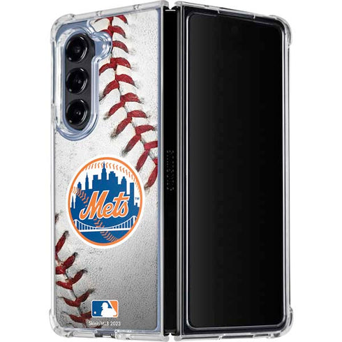 MLB New York Mets Game Ball Galaxy Z Fold5 5G Clear Case