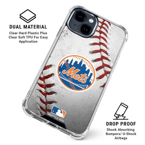 MLB New York Mets Game Ball iPhone 15 Clear Case