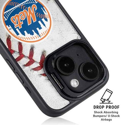 MLB New York Mets Game Ball iPhone 15 Plus Kickstand Case