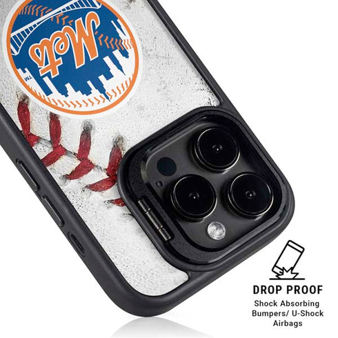 MLB New York Mets Game Ball iPhone 15 Pro Max Kickstand Case
