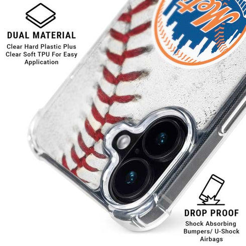 MLB New York Mets Game Ball iPhone 16 Clear Case