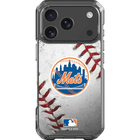 MLB New York Mets Game Ball iPhone 18 Pro Clear Case