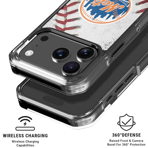 MLB New York Mets Game Ball iPhone 18 Pro Clear Case