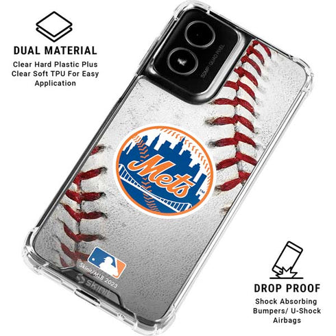 MLB New York Mets Game Ball Moto G Power 5G (2024) Clear Case