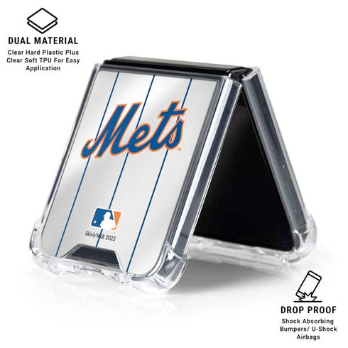 MLB New York Mets Home Jersey Galaxy Z Flip6 Clear Case