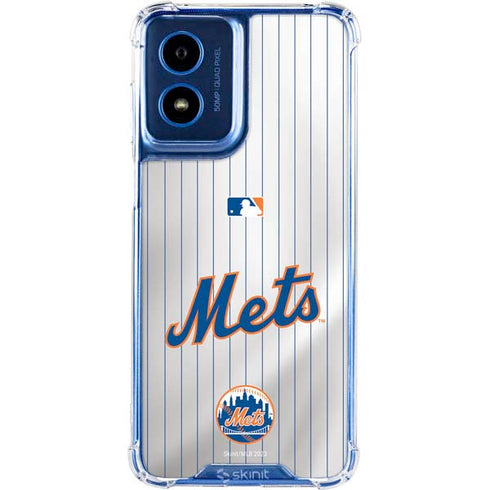 MLB New York Mets Home Jersey Moto G Play 4G (2024) Clear Case