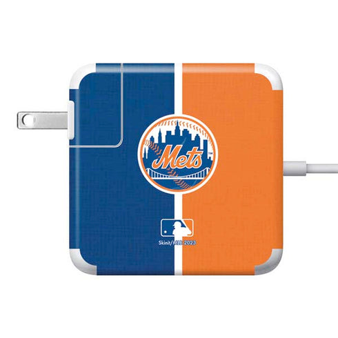MLB New York Mets Split 85W Power Adapter (15 and 17 inch MacBook Pro Charger) Skin