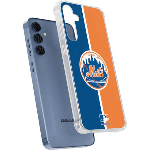 MLB New York Mets Split Galaxy A55 5G Clear Case