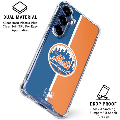 MLB New York Mets Split Galaxy S25 Plus Clear Case