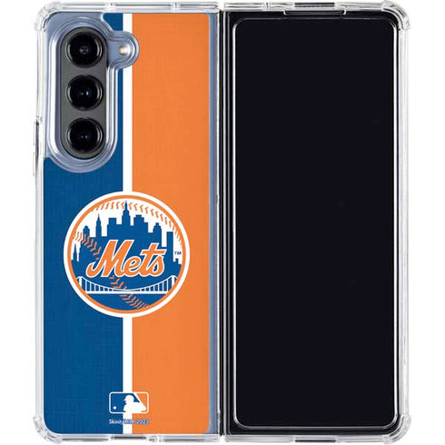 MLB New York Mets Split Galaxy Z Fold5 5G Clear Case