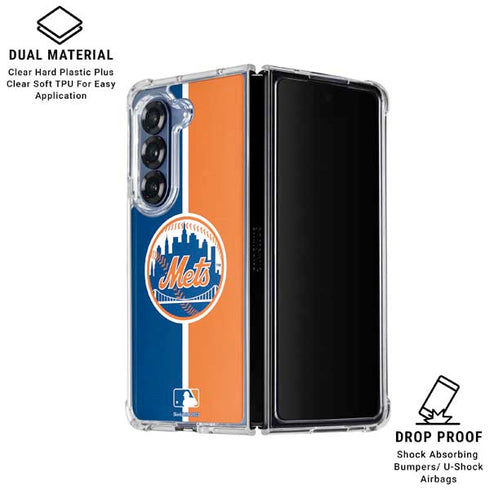 MLB New York Mets Split Galaxy Z Fold7 Clear Case
