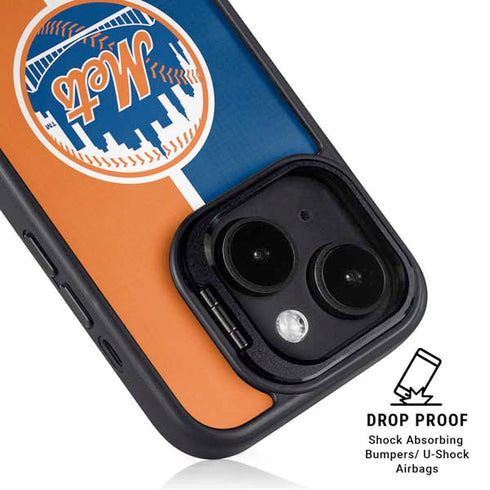 MLB New York Mets Split iPhone 15 Plus Kickstand Case