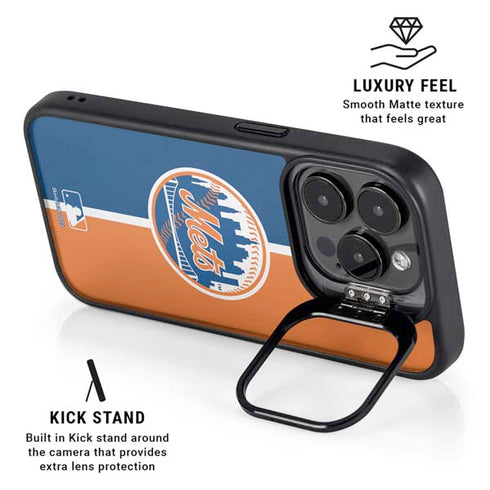 MLB New York Mets Split iPhone 15 Pro Max Kickstand Case
