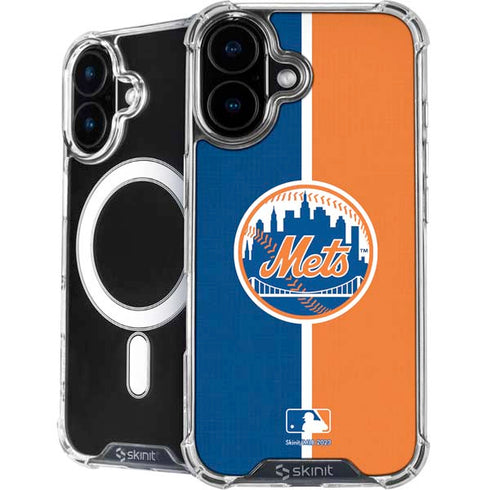 MLB New York Mets Split iPhone 16 MagSafe Case