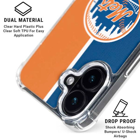 MLB New York Mets Split iPhone 16 MagSafe Case