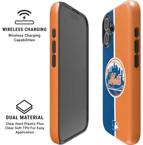 MLB New York Mets Split iPhone 16 Plus Magsafe Impact Case