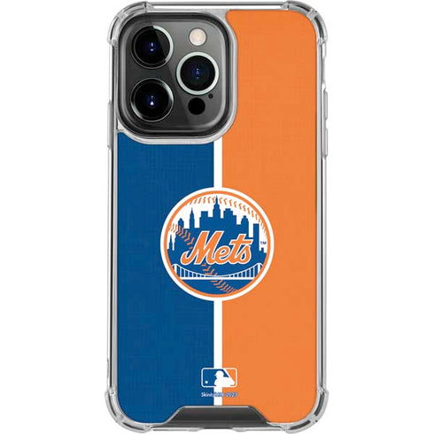 MLB New York Mets Split iPhone 16 Pro Clear Case