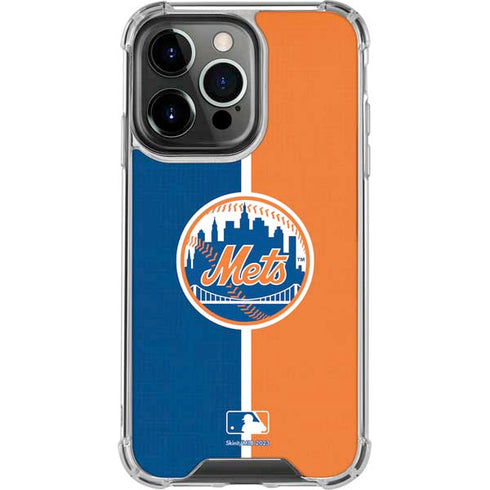 MLB New York Mets Split iPhone 16 Pro Max Clear Case