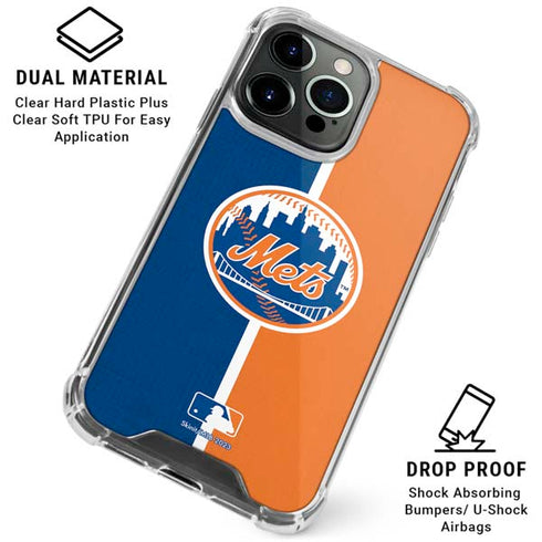 MLB New York Mets Split iPhone 16 Pro Max Clear Case