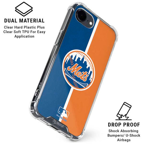 MLB New York Mets Split iPhone 16e Clear Case